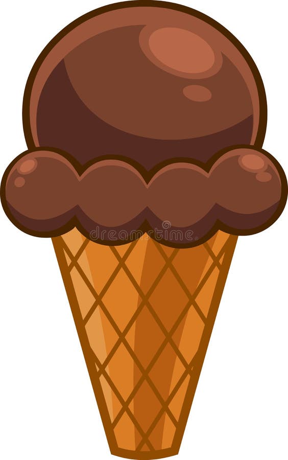 Cartoon Chocolate Ice Cream in the Waffle Cone Stock Vector - Illustration of isolated, ball: 214104262 Cartoon Chocolate Ice Cream in the Waffle Cone Stock Vector - Illustration of isolated, ball: 214104262