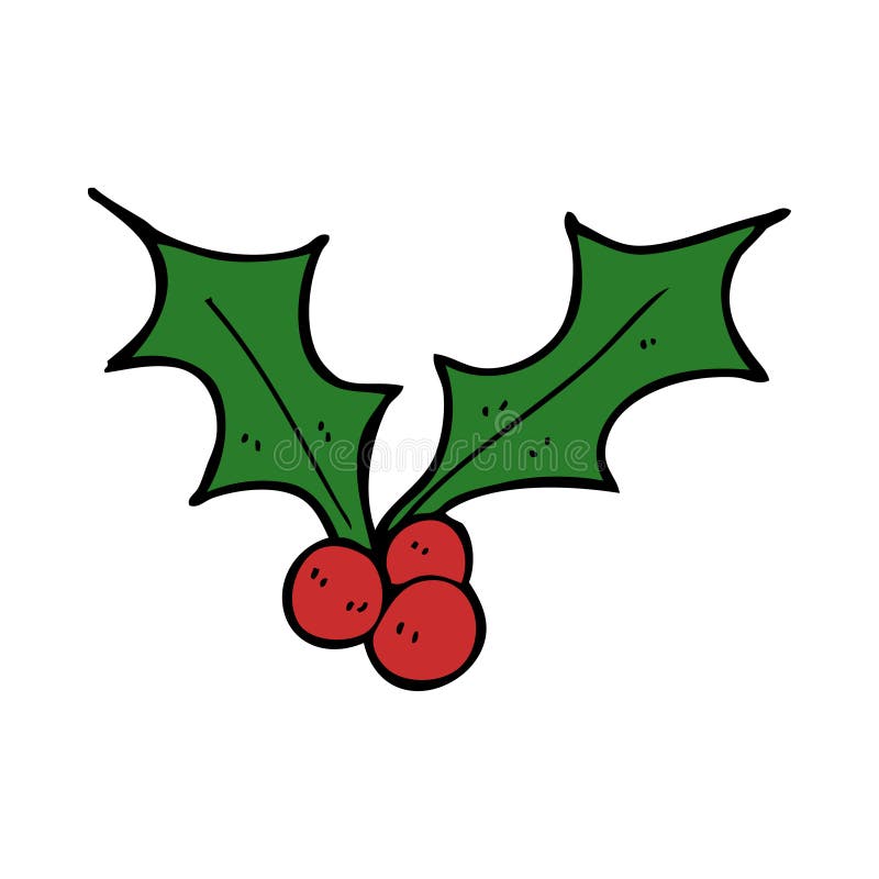 cartoon christmas holly