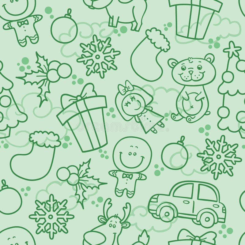 Cartoon christmas pattern. stock illustration