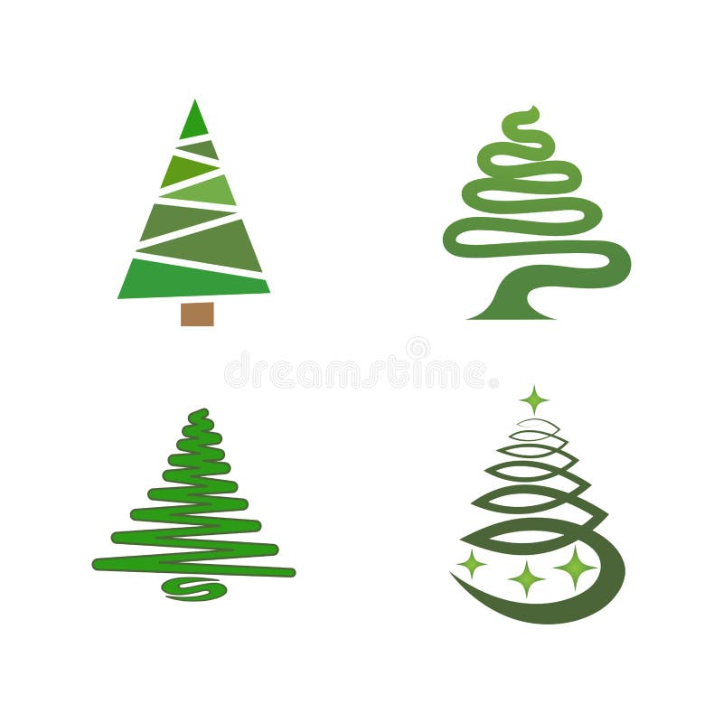 Cartoon Christmas Tree Logo Stock Illustration Illustration of gift