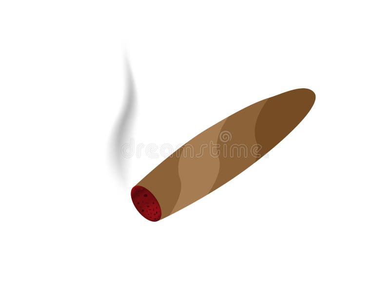 Cartoon cigar stock vector. Illustration of symbol, white - 13589564