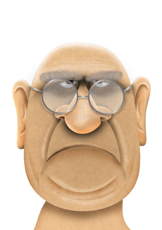 grumpy old man cartoon character