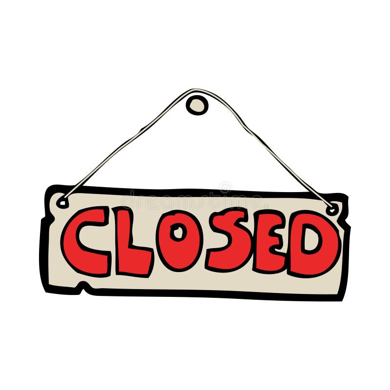 cartoon closed shop sign