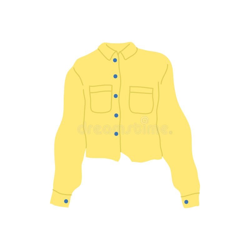Cartoon Clothe Female Yellow Jacket. Vector Stock Vector - Illustration