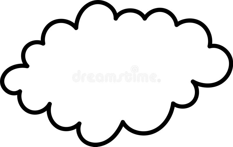 Cartoon Cloud Outline royalty free illustration