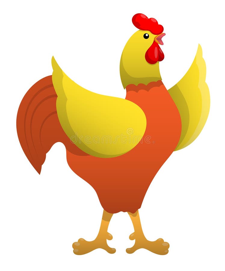 Premium Vector  Cartoon funny chicken hen crowing