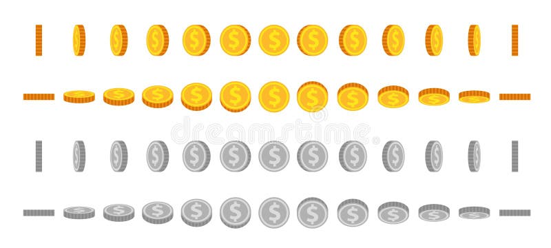 Cartoon Coin Animation Sprites. Gold and Silver Coins Flip and Rotate. Round Dollar for Animated Game Stock Vector - Illustration of user, rotate: 224615215 Cartoon Coin Animation Sprites. Gold and Silver Coins Flip and Rotate. Round Dollar for Animated Game Stock Vector - Illustration of user, rotate: 224615215