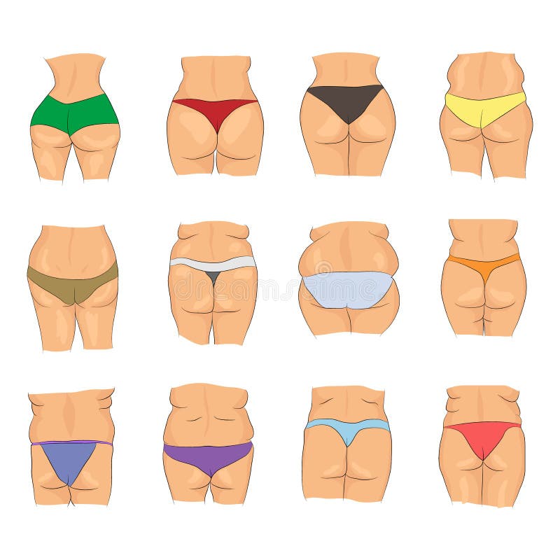 Cartoon Collection of Various Woman Butts Stock Vector - Illustration of  colorful, fashion: 114457841