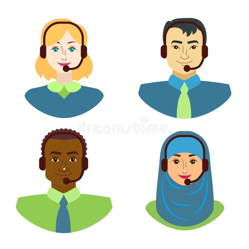 Call Center Avatars Stock Illustrations – 326 Call Center Avatars Stock ...