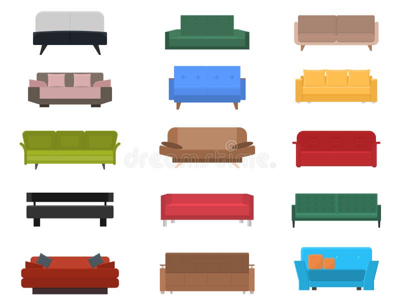 Cartoon Color Comfortable Couch or Sofa Icon Set. Vector Stock Vector - Illustration of color, luxury: 159771489 Cartoon Color Comfortable Couch or Sofa Icon Set. Vector Stock Vector - Illustration of color, luxury: 159771489