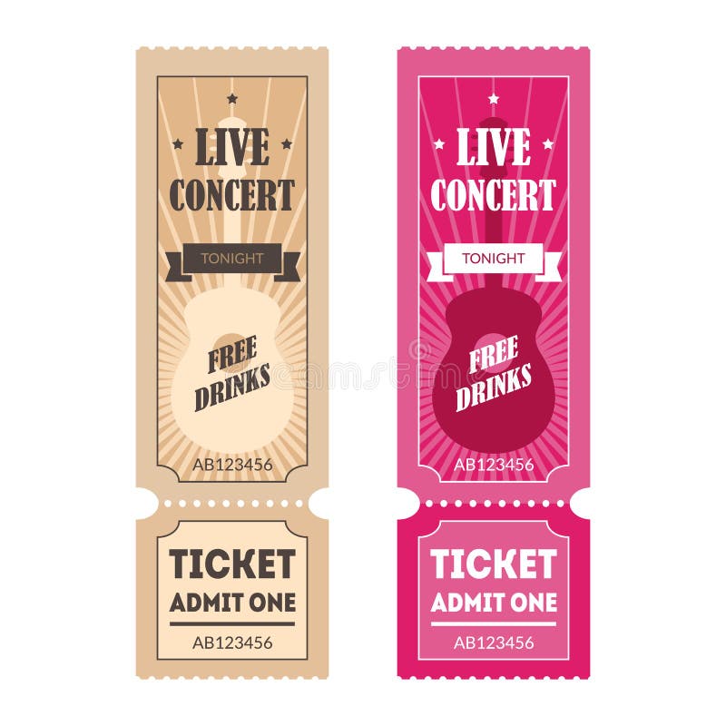 Cartoon Color Mockup Template Tickets Set. Vector stock illustration Cartoon Color Mockup Template Tickets Set. Vector stock illustration