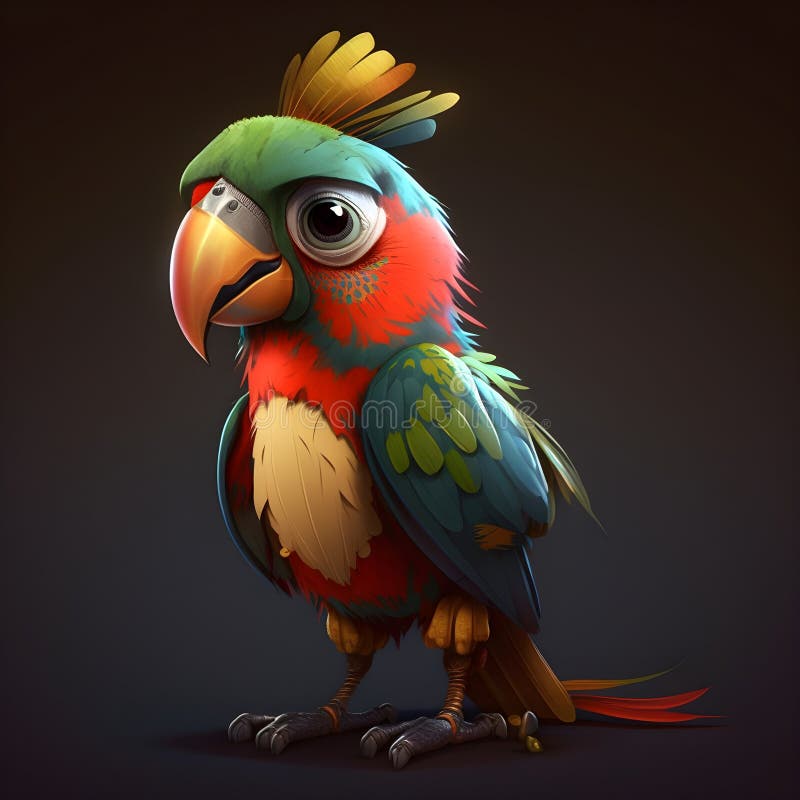 Cartoon colorful parrot stock illustration. Illustration of nature ...