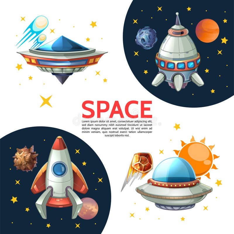 Cartoon Colorful Space Poster stock illustration