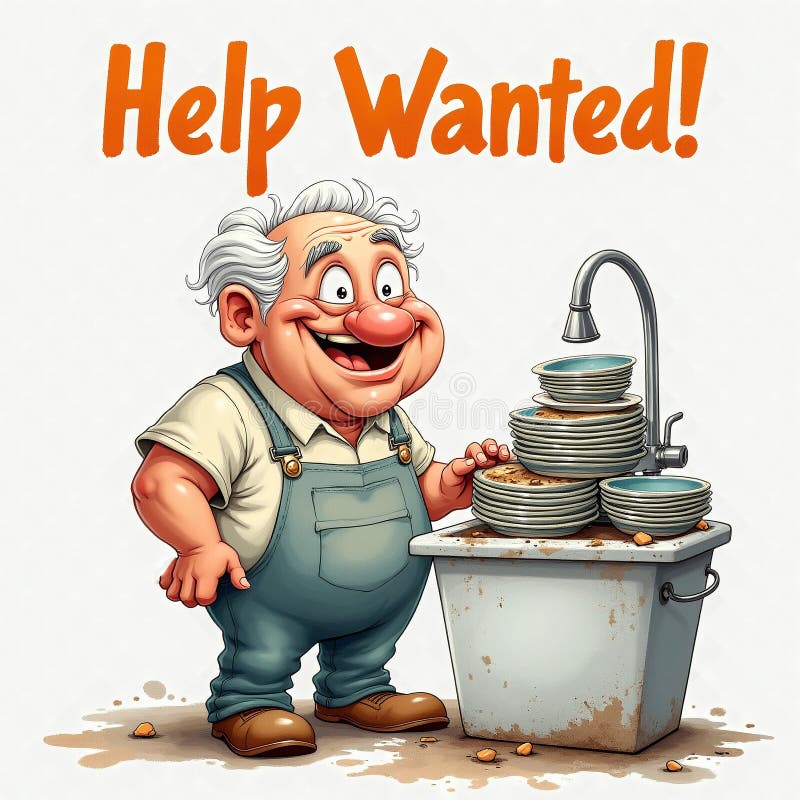 Cartoon comic good character smile clipart help wanted work hard employee employment job offer royalty free illustration