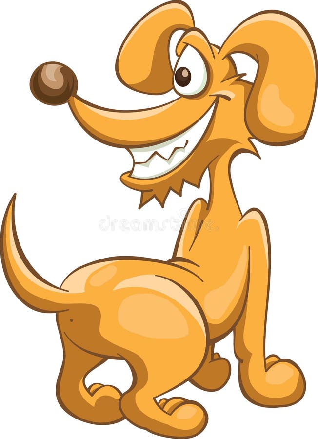 Cartoon comic orange dog stock vector. Illustration of friendship