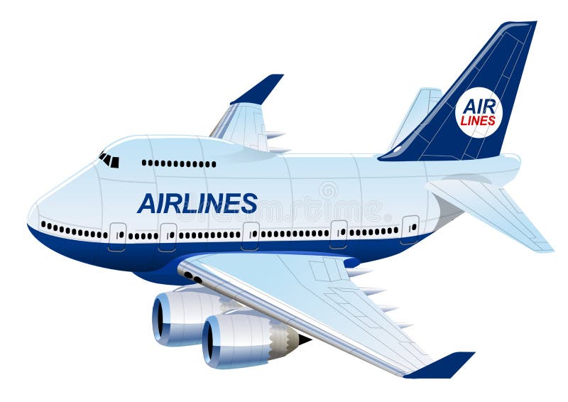 Cartoon Commercial Airplane royalty free illustration