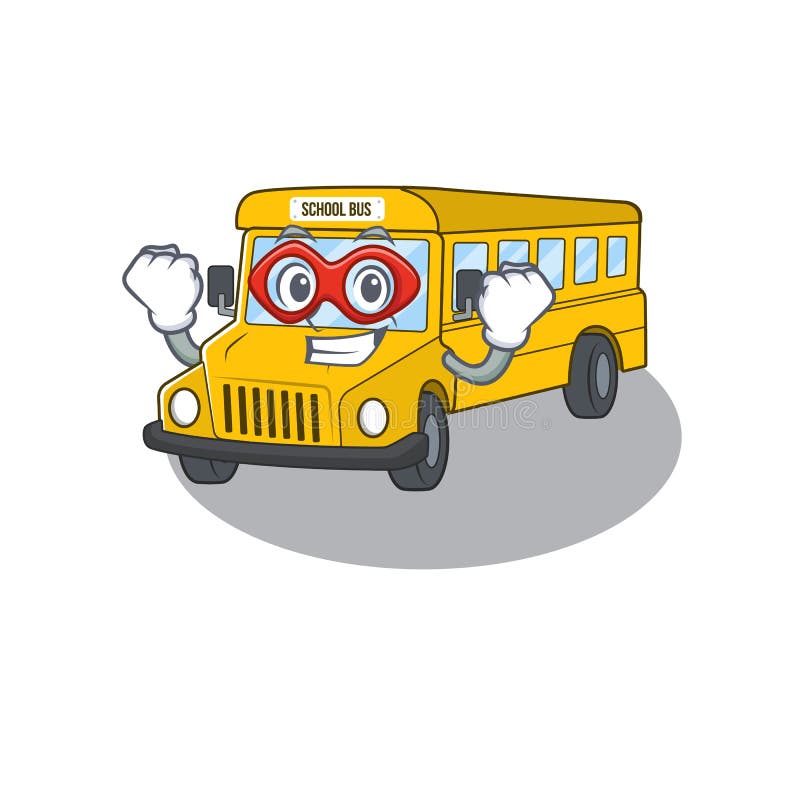 A Cartoon Concept of School Bus Performed As a Super Hero Stock Vector -  Illustration of caution, mascot: 171756493