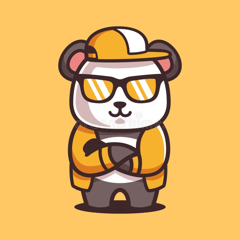 Cartoon Cool Panda Wear Sunglasses Stock Vector - Illustration of cute,  panda: 216984838