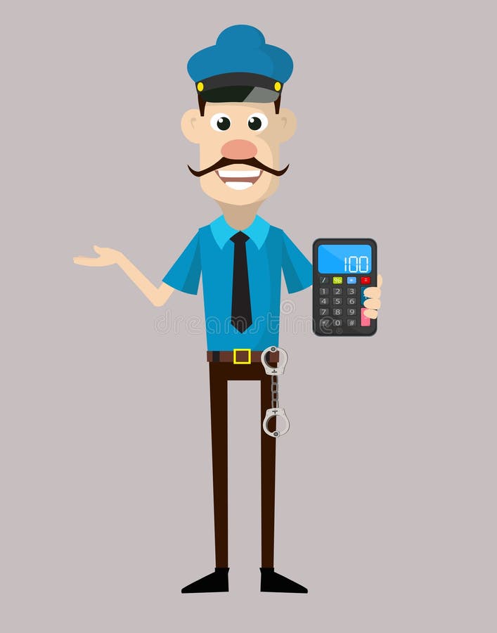 Cartoon Cop Policeman - Frustrated from Office Work Stock Vector ...