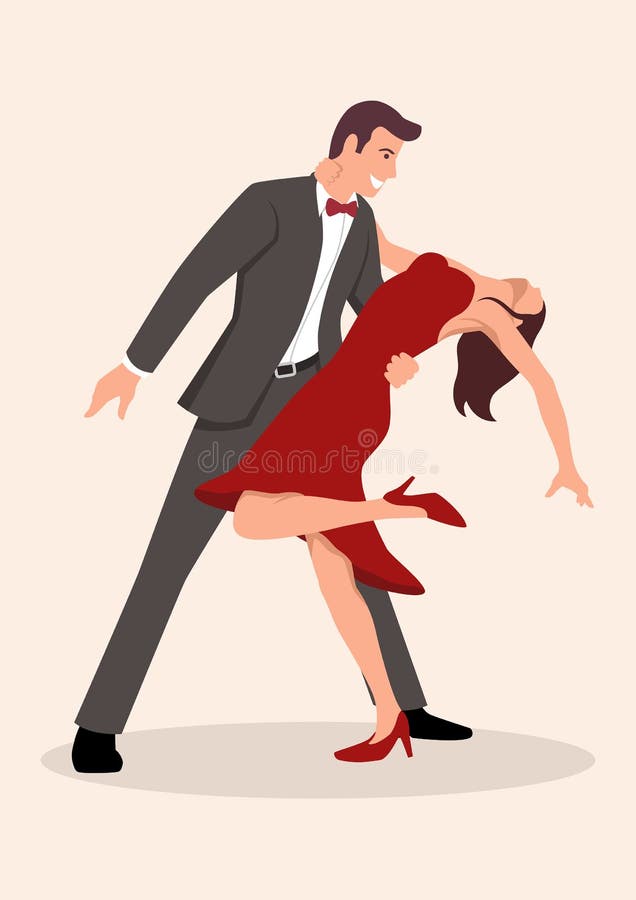 Cartoon couple dancing stock vector. Illustration of activity - 221592026