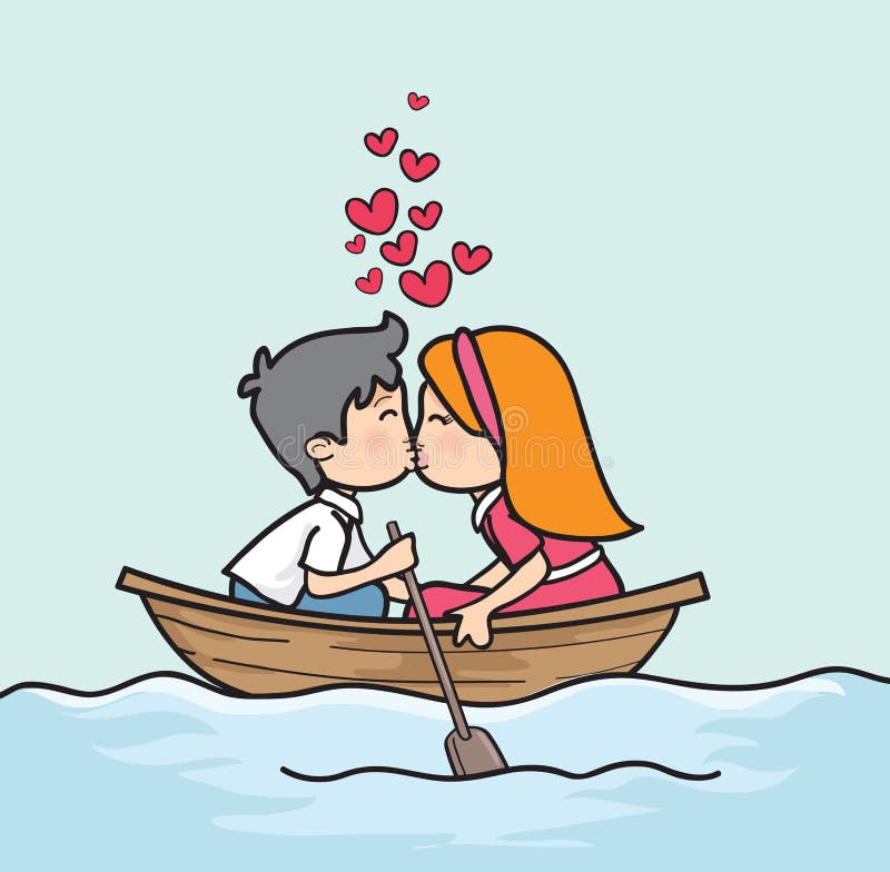 Cartoon Couple Kissing in Boat, Valentine Day Stock Illustration - Illustration of romantic, cartoon: 107224463 Cartoon Couple Kissing in Boat, Valentine Day Stock Illustration - Illustration of romantic, cartoon: 107224463