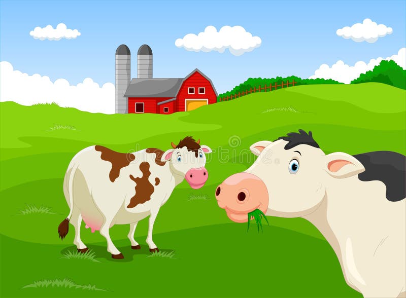 Cartoon Cow with Farm Background Stock Illustration - Illustration of background, house: 92775694 Cartoon Cow with Farm Background Stock Illustration - Illustration of background, house: 92775694