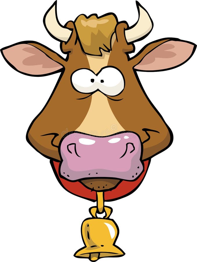 Cartoon cow head stock vector. Illustration of cute, character - 66716532