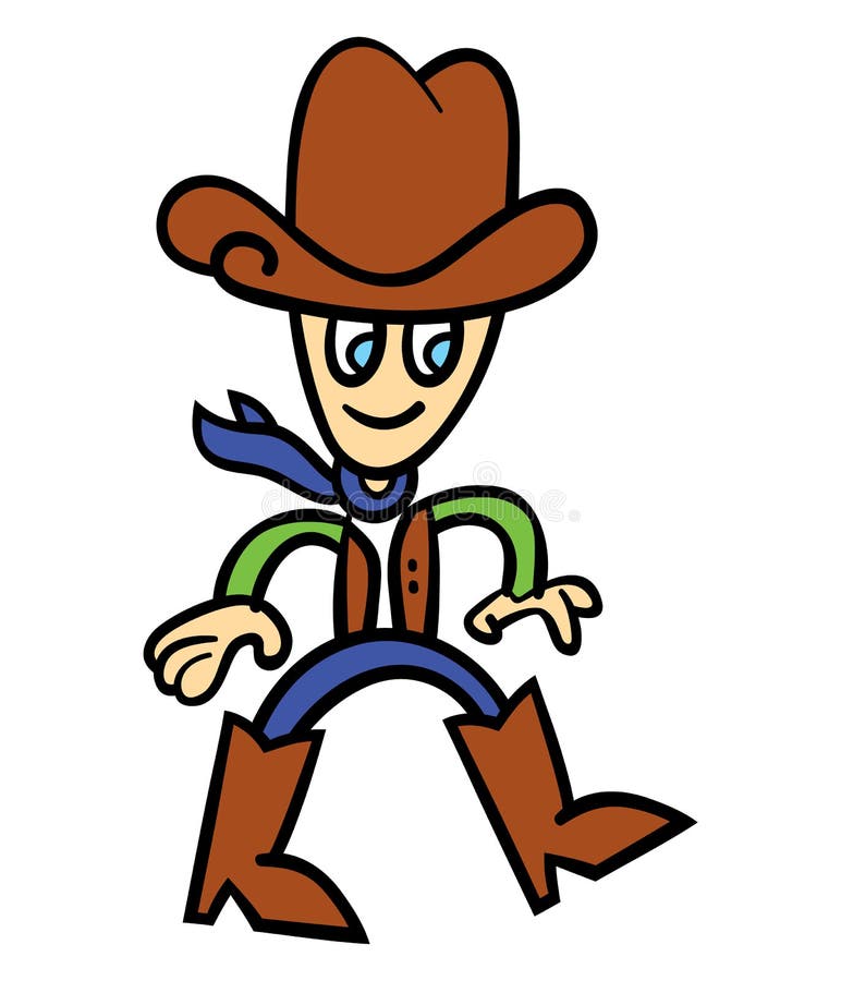Cartoon cowboy stock vector. Illustration of person, scarf - 13906180