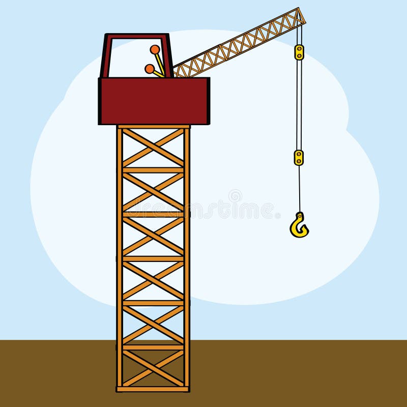 Cartoon crane stock vector. Illustration of graphic, heavy 10687817