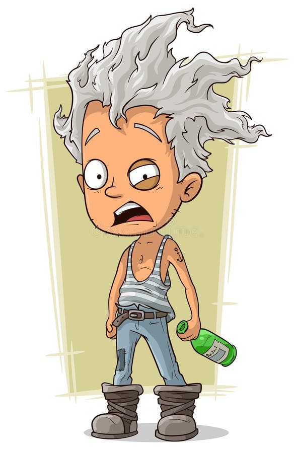 Cartoon Crazy Old Man with Gray Hair Stock Vector - Illustration of angry,  bottle: 74231018