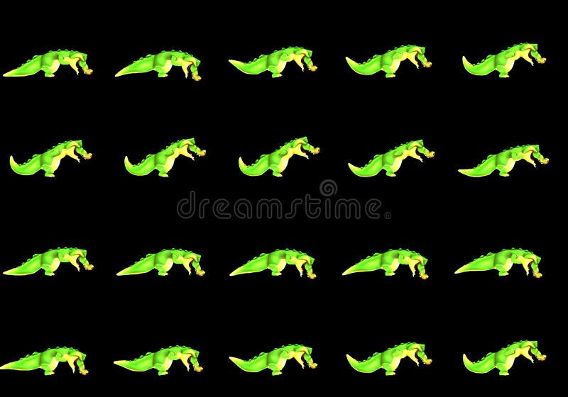 Bevouliin Free Game Sprites - Crocodile Mascot Running and Jumping