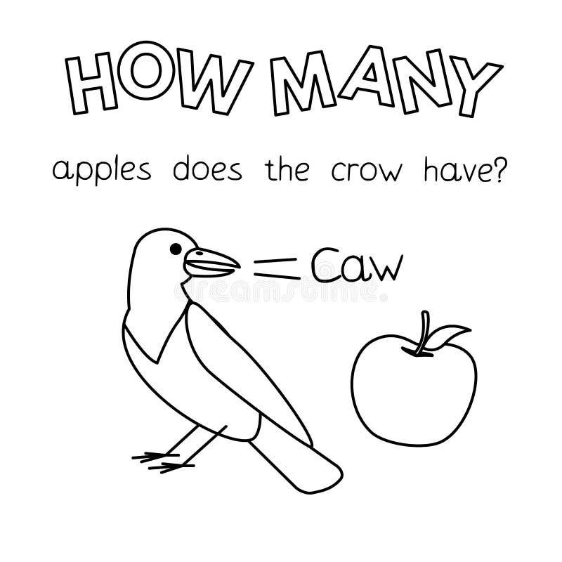 Cartoon Crow Counting Game Coloring Book stock illustration Cartoon Crow Counting Game Coloring Book stock illustration