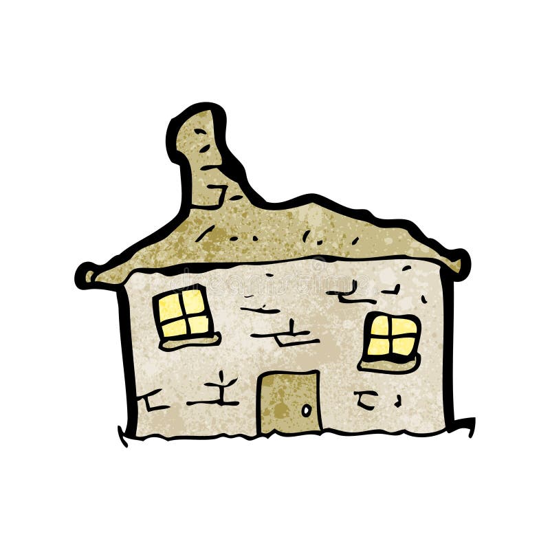 cartoon crumbling old house