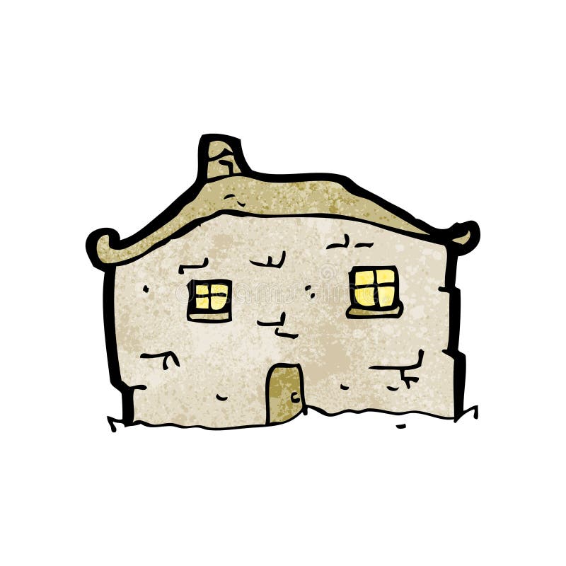 cartoon crumbling old house