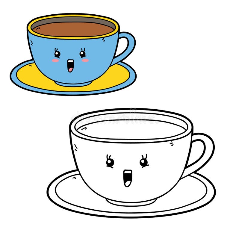 Coloring Book Coloring Page Children Cup Stock Illustrations – 838 ...