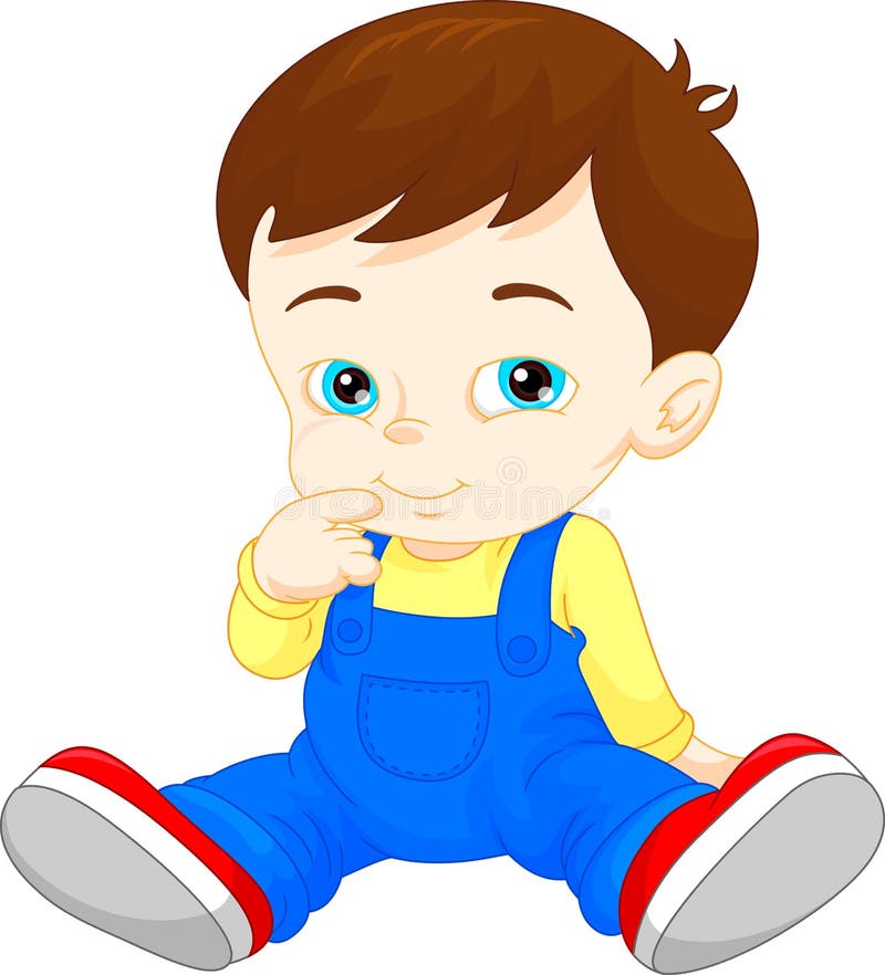 Cartoon cute baby boy stock vector. Illustration of infant - 65554123