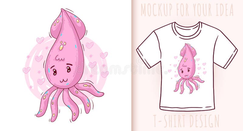 pix Cute Baby Squid Drawing baby squid stock illustrations 1 066