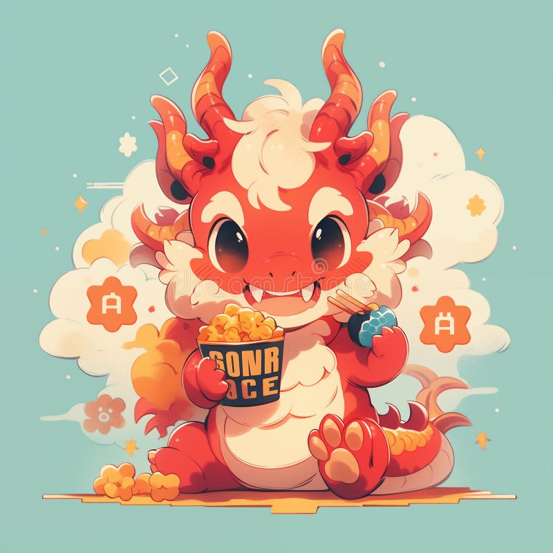 Cartoon Cute Chinese Dragon. Stock Illustration - Illustration of ...