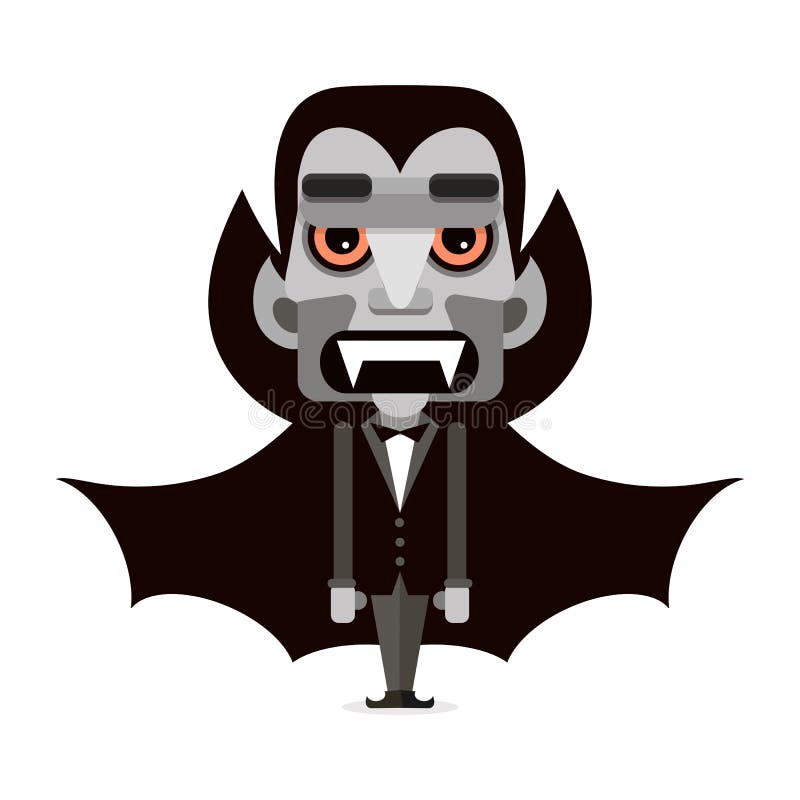 Halloween Dracula Vampire Costume Cartoon Character Vector Illustration ...