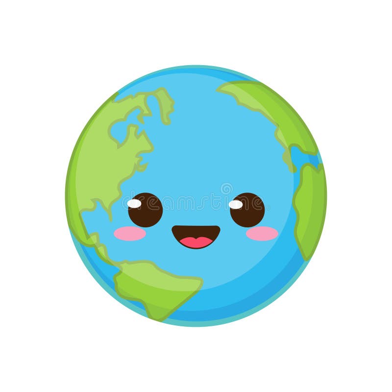 Cartoon Cute Earth Planet Character Stock Vector - Illustration of icon,  comic: 171419631
