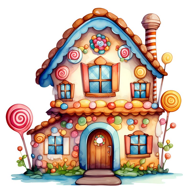 Cute Gingerbread House Watercolor Clipart Illustration AI Generative ...