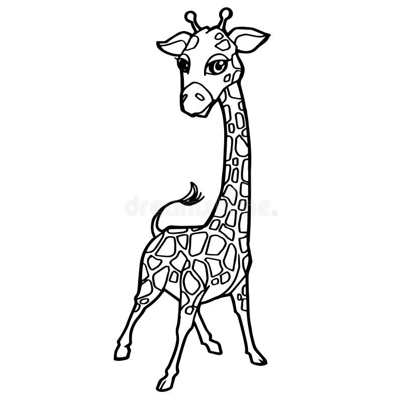 Giraffe Cartoon Coloring Pages Vector Stock Vector - Illustration of ...