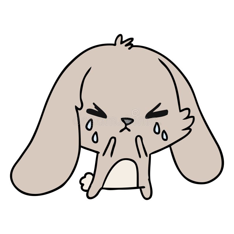 Download Cartoon Of Cute Kawaii Sad Bunny Stock Vector ...