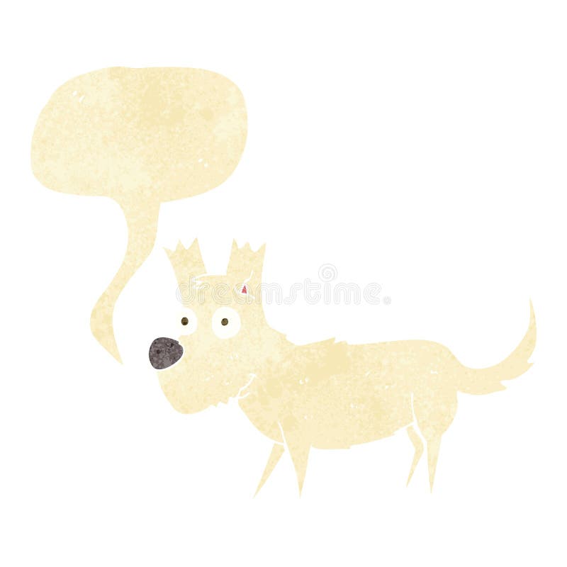 cartoon cute little dog with speech bubble
