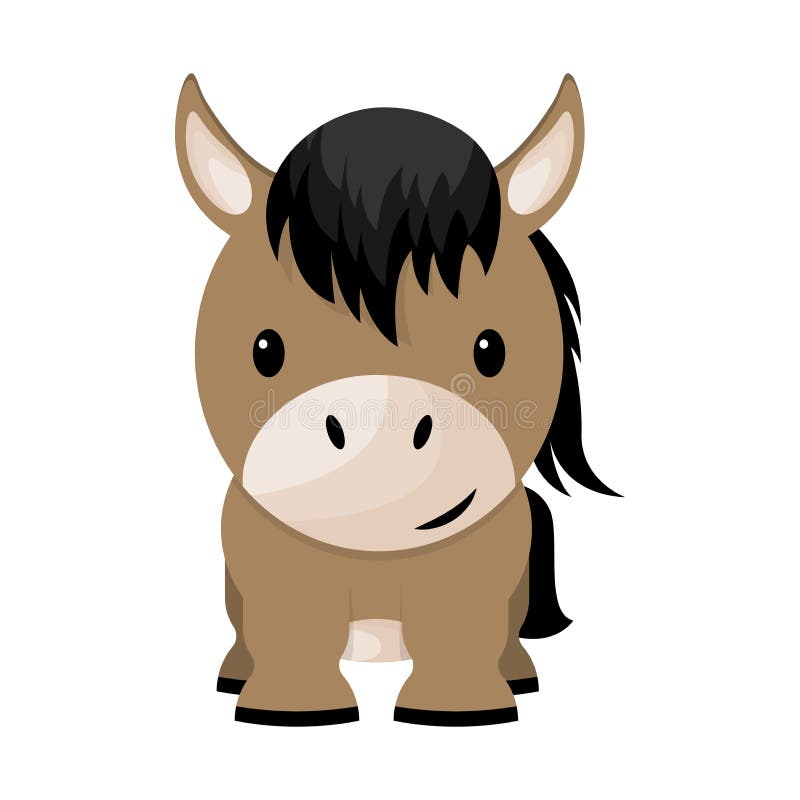 Cartoon cute little horse stock vector. Illustration of farm - 176568638