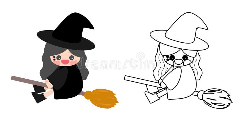 Halloween Witch Flying Broom Kid Stock Illustrations – 357 Halloween Witch  Flying Broom Kid Stock Illustrations, Vectors & Clipart - Dreamstime
