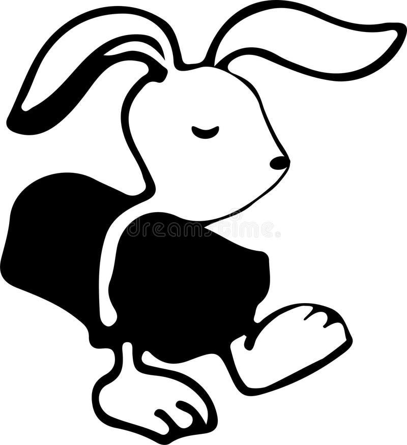 Happy Easter Bunny Vector Illustration Cute Rabbit Cartoon Character Stock Vector