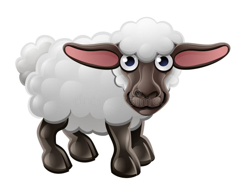A cartoon cute sheep farm animal character. Sweet lamb cartoon vectors