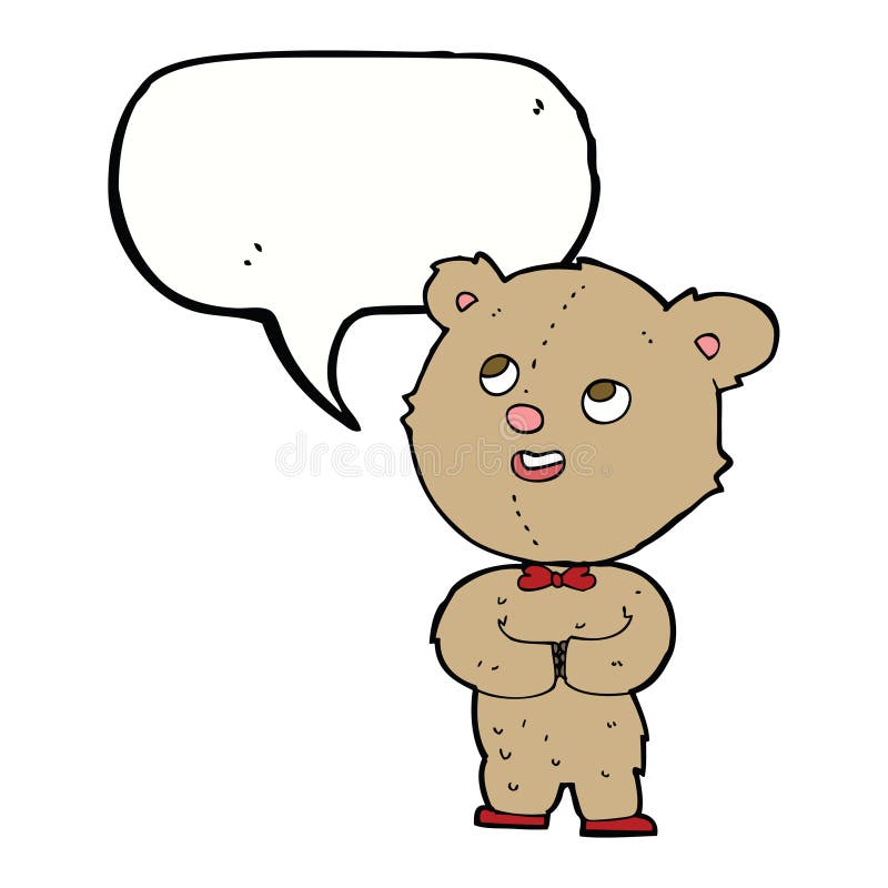 cartoon cute teddy bear with speech bubble