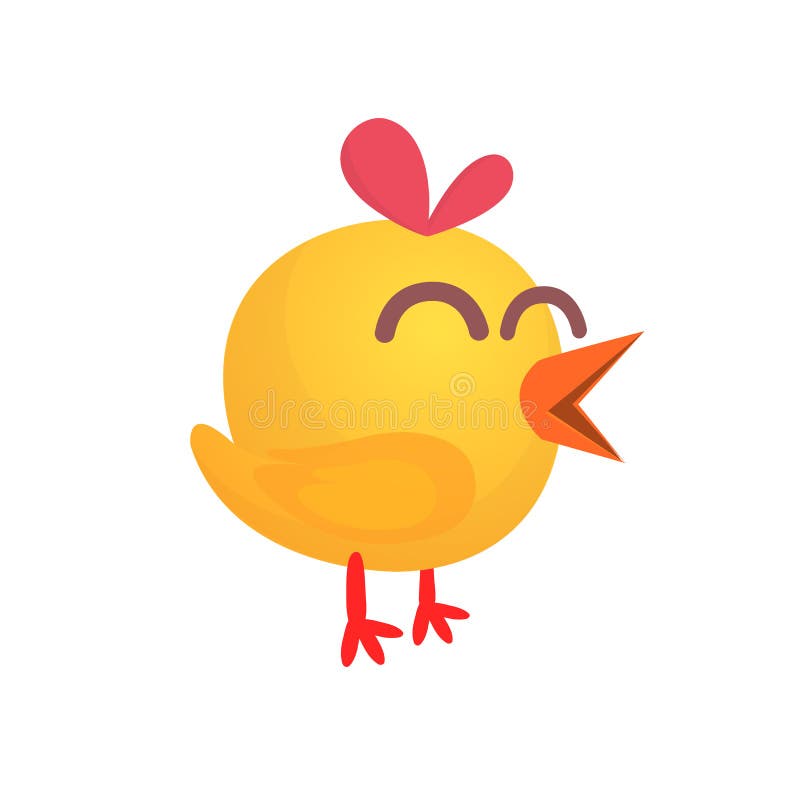 Cartoon cute yellow chick. Vector illustration